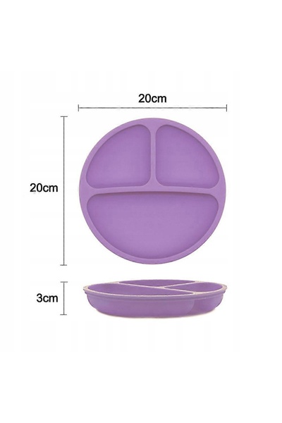 NO BRAND Set de 3 farfurii din silicon Vicloon pentru bebeluși, cu ventuze
