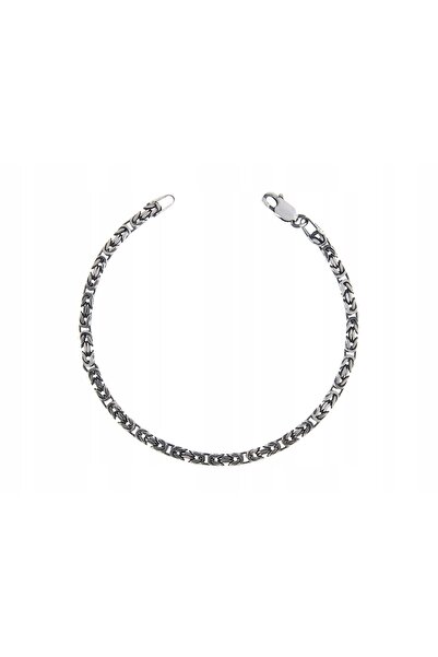 NO BRAND Brățară de argint Bizantină 18cm 2,8mm Oxidată Italia