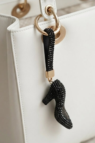 Jaida Moda Heeled Shoe Figured Bag Charm Keychain Stone Bag Charm