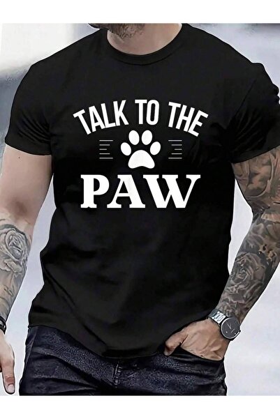 799 100% Cotton Talk To The Paw - T-Shirt Men's Women's Vintage Summer Vacati...