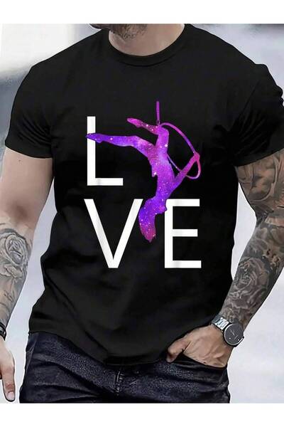 9TAY 100% Cotton Hoop Aerial Yoga Aerialist Lyra Purple Love T-Shirt Men's Wo...