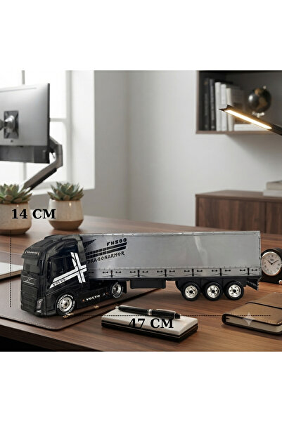 Store Büyük Boy Siyah Volvo Ragonarmor Model Oyuncak Tır - 47 cm Uzunluk