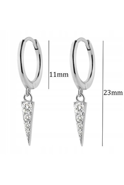 NO BRAND Cercei argint 925, pandantive cu zirconiu cubic, cercei tip inel din...