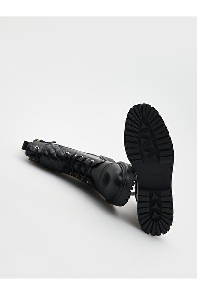 NO BRAND Cizme plate negre tip trap cu detalii din piele naturală, mărimea 36