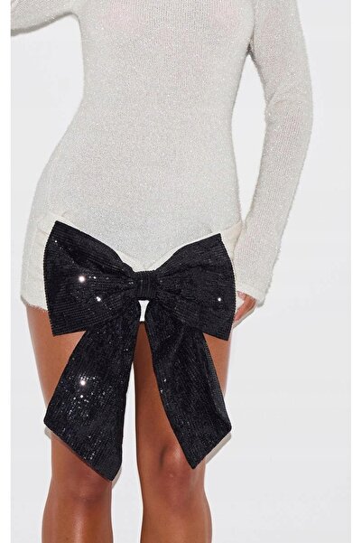 NO BRAND Rochie mini tricotată crem cu mânecă lungă Prettylittlething m