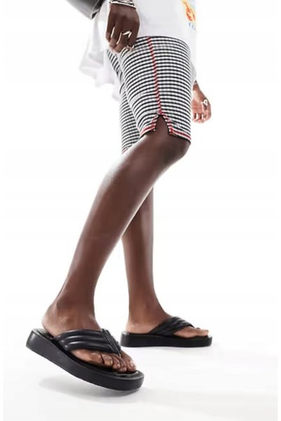 NO BRAND Papuci negri, tip platformă japoneză, slip-on, clasici, Boohoo 39