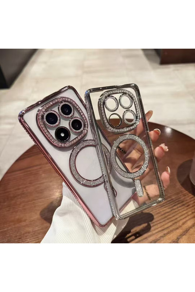 Rivor Xiaomi Redmi Note 15 Pro 5G Uyumlu Kılıf Kamera Korumalı Simli Magsafe Şarj Destekli Şık Tasarım Kapak