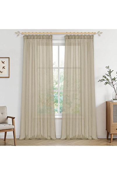 OEM Sheer beige voile curtains 245x140 cm set of 2 pieces