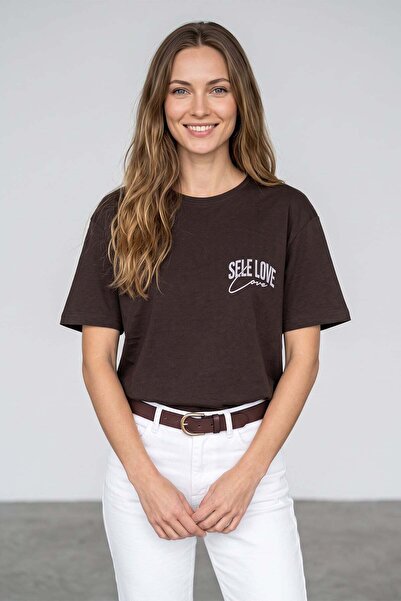 Fulla Moda Self Love Club Printed Casual T-Shirt