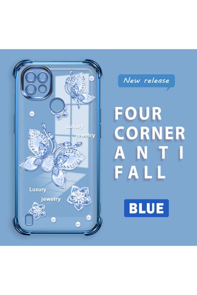 ucuc Realme C21 Compatible Transparent Back Panel Four-Corner Reinforced Impa...