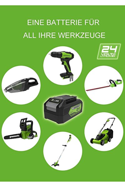 GREENWORKS جلاخة زاوية لاسلكية احترافية GD24AG 125 مم، 10500 دورة في الدقيقة،...