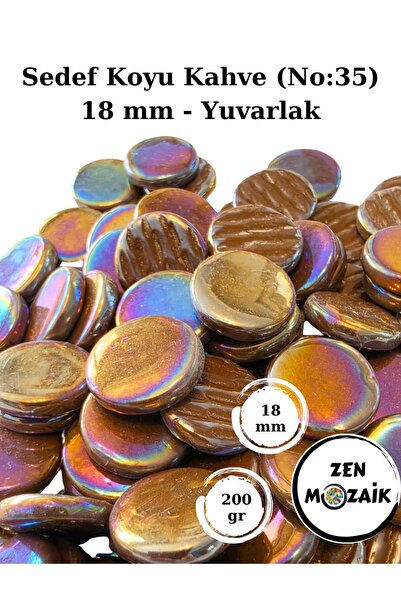 Zen Mozaik Sanatsal Mozaik Çalışmalarınız için 18 mm Çaplı Yuvarlak Cam Mozai...