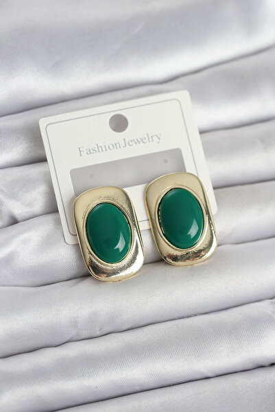 Mega Bazaar Green Color Square Model Vintage Women's Earrings