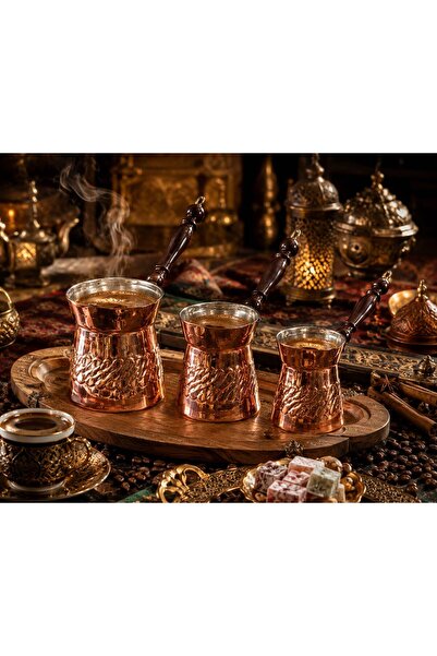 BARITCIOGLU Copper Coffee Pot Set of 3 Pieces