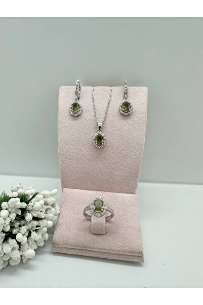 keskin silver 💚 925 Ayar Gümüş Oval Zultanit Takı Seti 💚