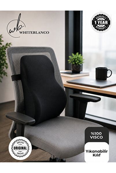 WHITEBLANCO Pernă lombară ortopedică Visco Pernă ergonomică de susținere lomb...