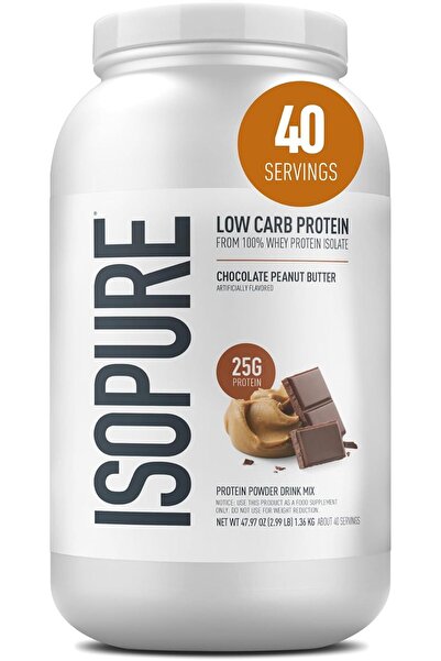 Isopure Low Carb 100% Pure Whey Isolate Protein Powder, Gluten Free, With Vit...