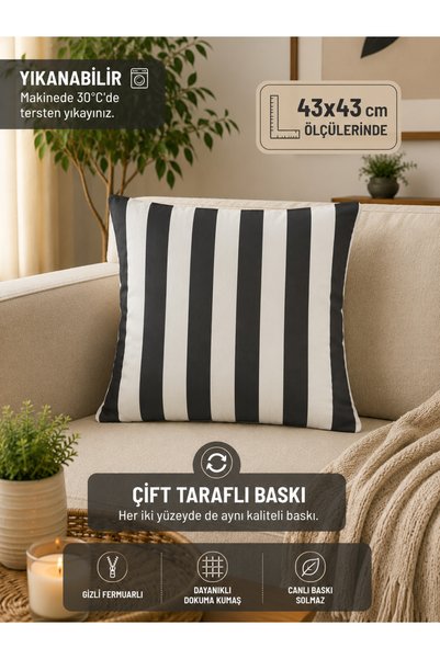 Eys dijital baskılı çift taraflı kırlent kılıfı 43X43