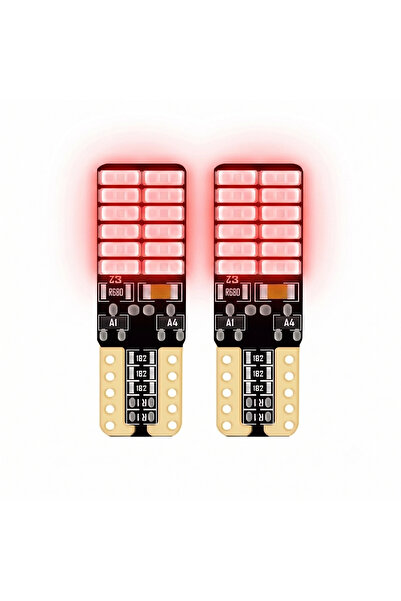 Hnc 24 Ledli Dipsiz T10 Park Ampulü Kırmızı Işık (2 Adet) 24 Volt