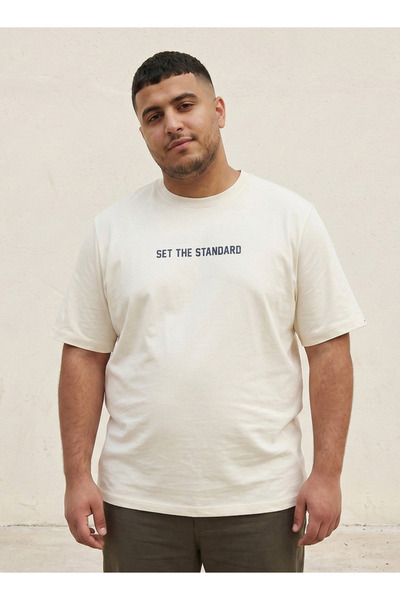 Maxim Plus Crew Neck Short Sleeves Slogan Print T-shirt