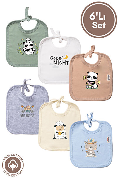 Miniel Baby Boy Newborn Combed Cotton 100% Cotton Printed Tie-On Baby Bib Set...