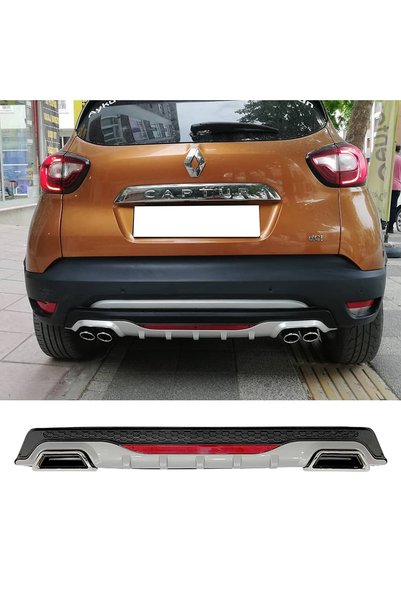 HasAkman Renault Captur Gri Difüzör Difizör Kare Egzoz Görünüm Reflektörlü