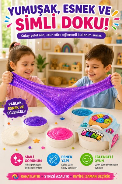OpenCity Slime Play Gel Glittery Mixed Color Stretch Dough Educational Sensory Play Motor Skill Development Toy
