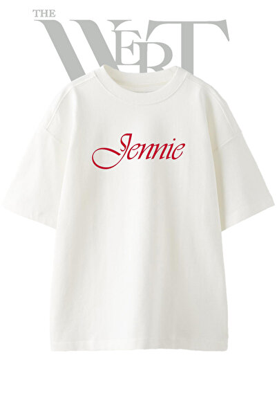 THEWERT Tricou Jennie Design imprimat unisex alb oversize