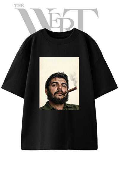 THEWERT Che Guevara_2 dizajn, štampana unisex crna majica prevelikog kroja