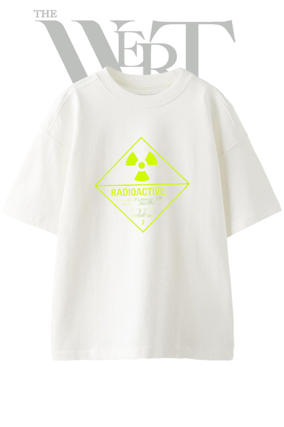 THEWERT Μπλουζάκι Unisex Λευκό Oversize με τυπωμένο σχέδιο συμβόλων ραδιενεργ...