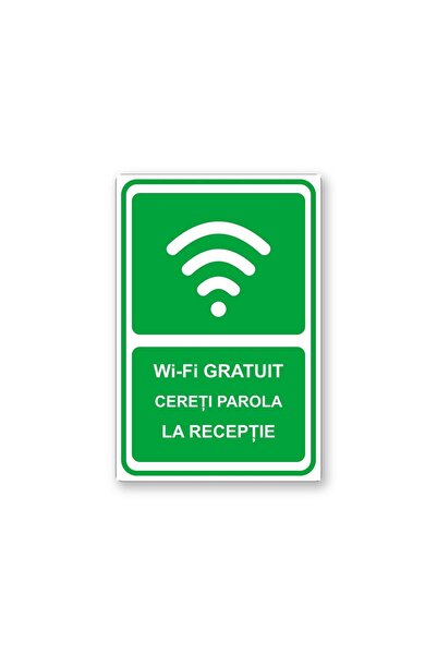 PAS Indicator Wi-Fi gratuit, Cereți parola la recepție, placa PVC rigid 4 mm,...