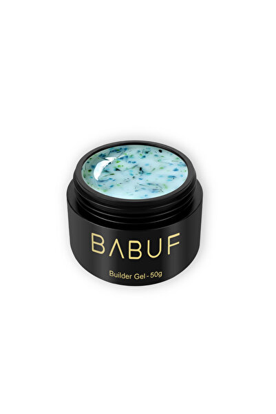 BABUF Gel construcție cu flori uscate Milky Blue Petals, albastru lăptos, 50g