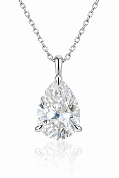 MEETMAY 18K Gold Plated S925 Silver Pear Cut Moissanite Pendant Necklace - 1c...