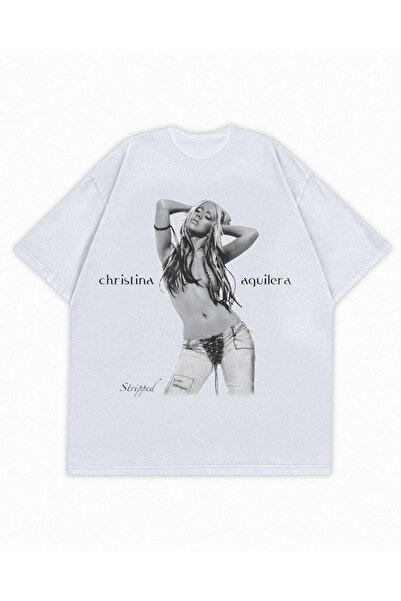 Grafftee Clothing Μπλουζάκι Christina Aguilera με στάμπα, unisex, oversized