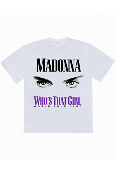Grafftee Clothing Madonna Who's That Girl Printed Unisex Oversize T-Shirt