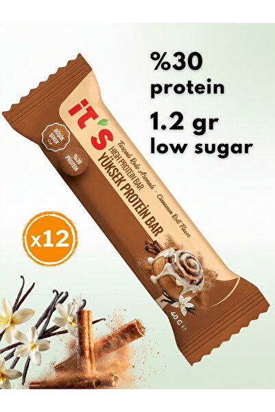 Yüksek Protein Bar - Cinnamon Roll Aromalı (Tarçınlı Rulo) - 40g X 12 Adet