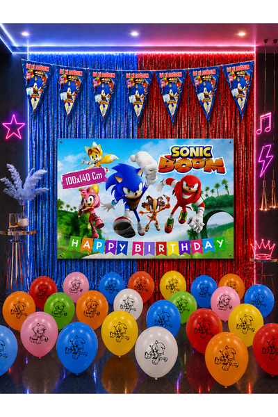 snowparty مجموعة زينة لحفلات أعياد الميلاد من سونيك بوم كيربي سونيك