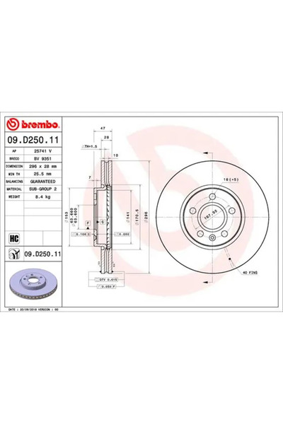Brembo Set Discuri Frana Volvo S60 3/S90 2/V60 2 Volvo Asia S90 2016-2023