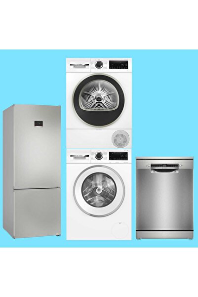 Bosch 4'LÜ BEYAZ EŞYA ÇEYİZ SETİ KGN55CIE0N - WGA242X3TR - WQA24201TR - SMS4I...