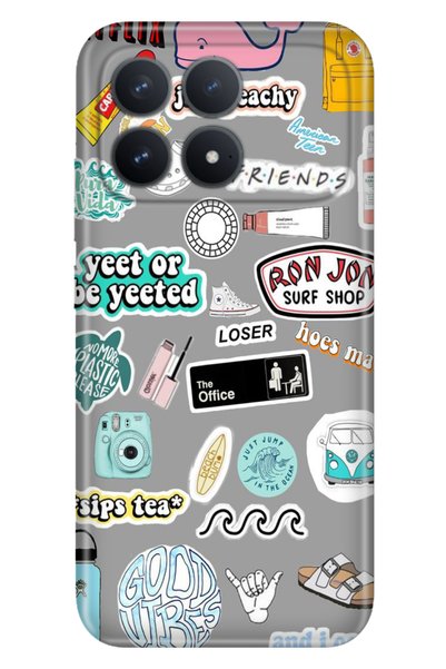 Cekuonline Poco F8 Pro 6.59" Case Decorative Silicone Printed Cover Sticker S...