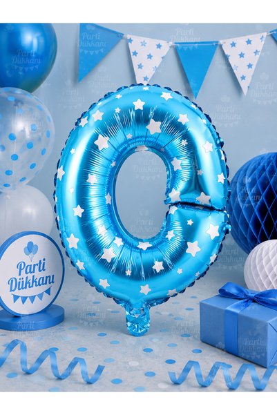 Parti Dükkanı 16 Inch 36 cm Polka Dot Blue O Letter Foil Balloon Birthday Nam...