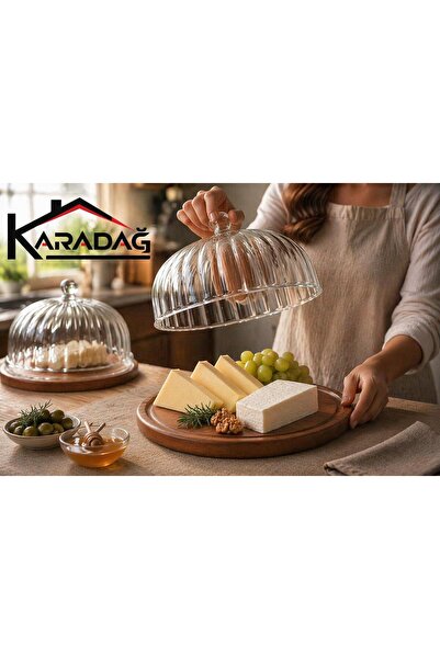 KARADAĞ HOME وعاء زجاجي من أكاسيا 19 سم