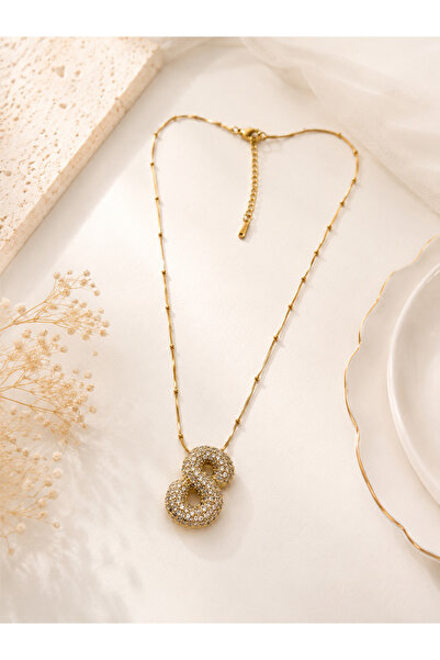 Archhazel Jewelery Letter S Stone Balloon Letter Gold Color Women's Necklace