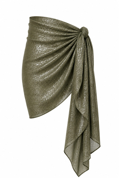 KRAFTELLA Glittery Chiffon Pareo Shawl 70X180 cm – Silver and Gold Glitter Be...