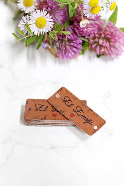 Vice El Emeği Baskılı Suni Deri Etiket 20 Adet (1,8x4,8 cm)