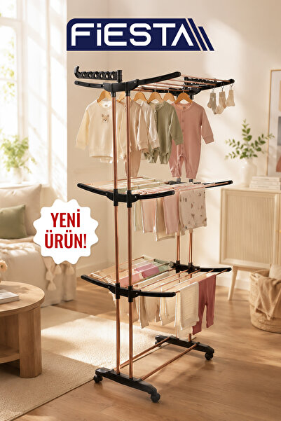 Fiesta FS-402 NovaDry 3 Katlı Tekerli XL EXTRA GENİŞ EXTRA BÜYÜK Çamaşır Kuru...