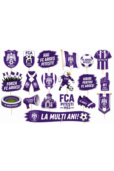 DecoParty Set de decorațiuni pentru tort – Tematică Echipa de fotbal FC ARGES...