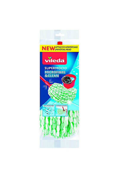 Vileda SuperMocio Microfibre & Clean, Refill Mop, Universal Attachment, Elimi...