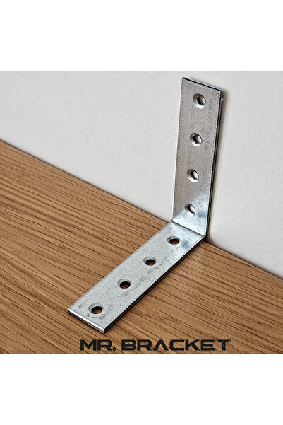 MR.BRACKET 10 ad. L Demir Gönye Köşebent 8x8cm - Mobilya Dolap Raf Masa Köşe Bağlantı Elemanı Sabitleme Aparatı