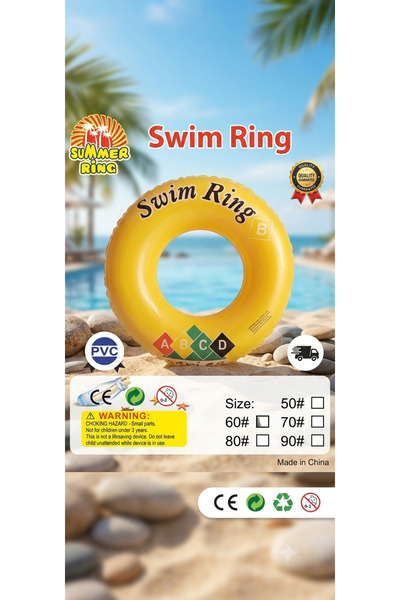 Generic Brand Melek Stationery 🌞 🏖️   Swim Ring Inflatable Swimming Ring 🏊...